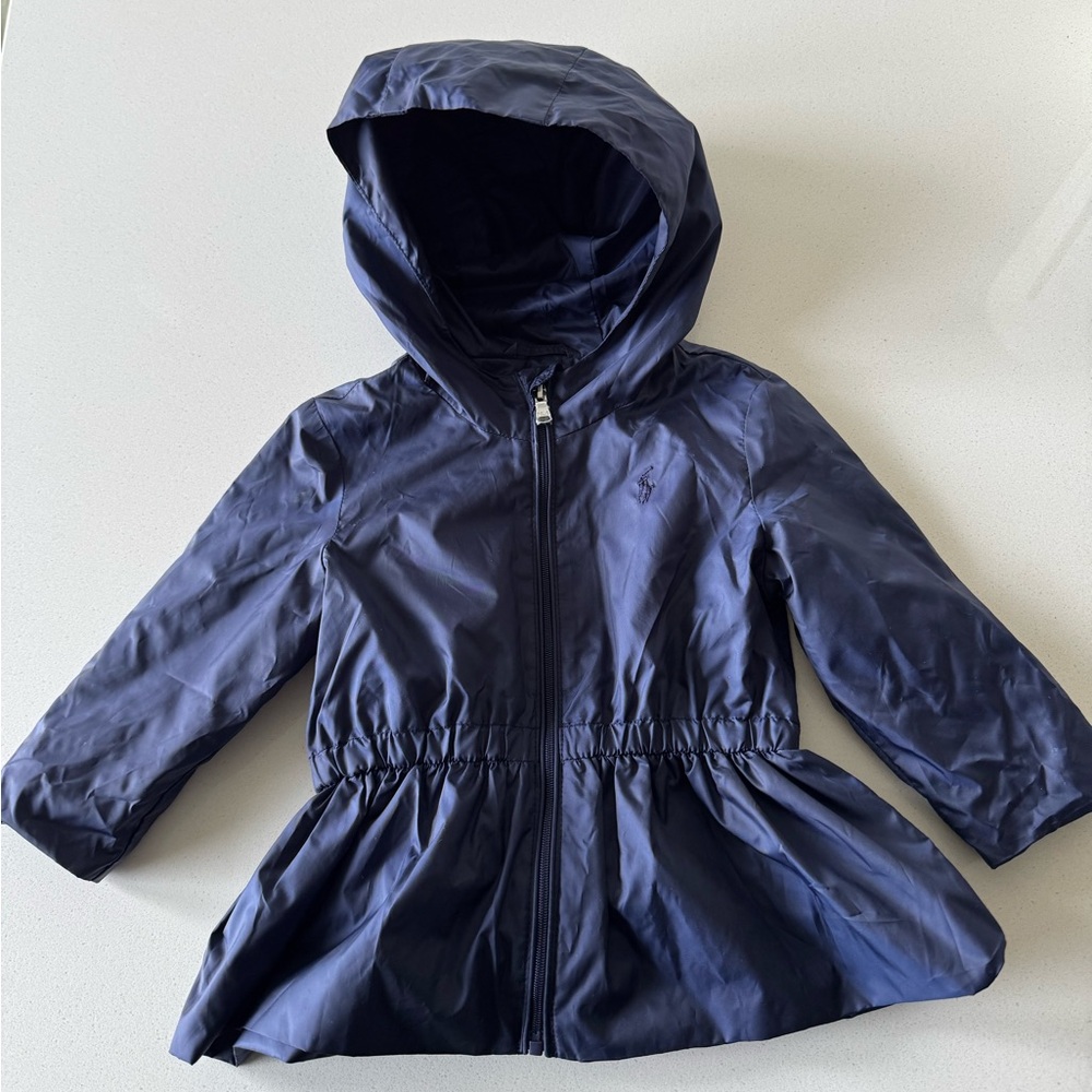 Polo Blue Peplum Rain Coat